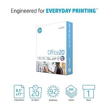 HP Printer Paper - 8.5 x 11 Paper - Copy &Print 20 lb -5 Ream Case - 2500 Sheets- 92 Bright