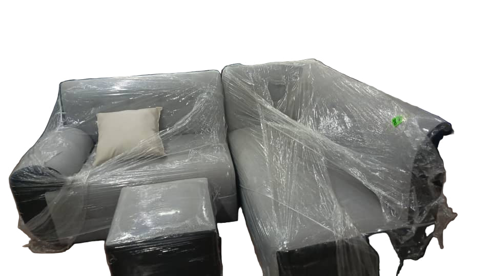 juego de mueble bieg de tela jesus con sime cuero